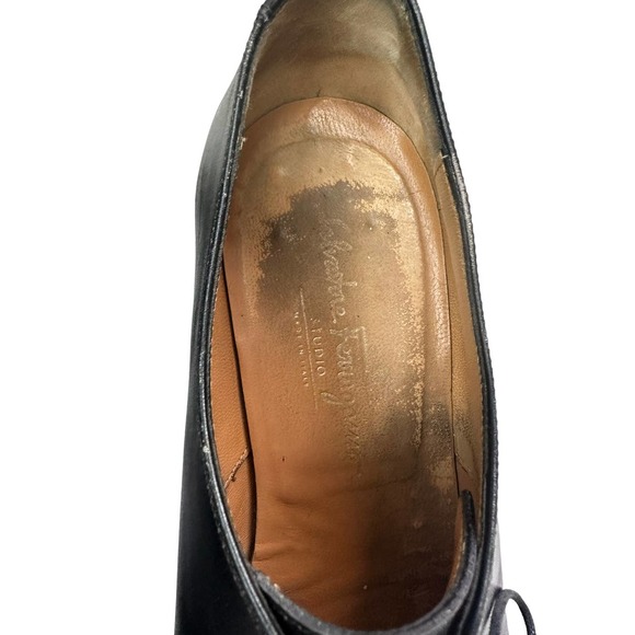 Salvatore Ferragamo Men\'s Black Lace Up Dress Shoes sz 9.5 D main image 4
